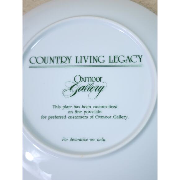 Country Living Legacy Plate Collector Wall Decor Porcelain 8 1/2" Gold Trim Vtg - Picture 11 of 12